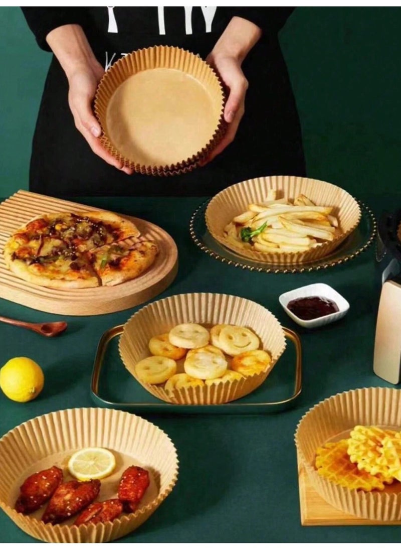 20 قطعة ورق مقلاة هوائية للاستعمال مرة واحدة، بطانات ورق برشمان غير لاصقة، ورق خبز مستدير آمن للغذاء، مستلزمات قلاية هوائية دائرية، ورق حماية المقلاة من الزيوت والالتصاق، قاعدة ورق للمقلاة الهوائية مقاس 16×20 سم، بطانات ورقية مقاومة للحرارة والماء والزيوت، ورق زبدة دائري للفرن والميكروويف والطبخ، اكسسوارات قلاية هوائية سهلة التنظيف، طقم بطانة ورقية مانعة للالتصاق للخبز والقلي، مقاس قياسي عرض 16 سم وطول 20 سم. - Image 3